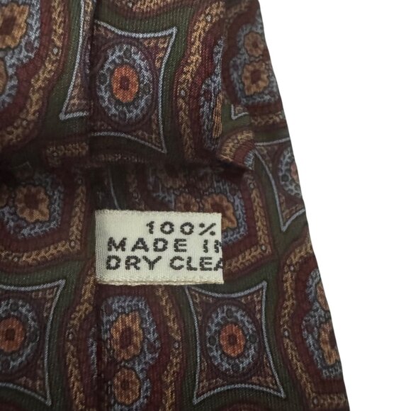 Barneys New York 100% Silk Necktie Made In Italy Floral Geometric Pattern - Picture 4 of 7
